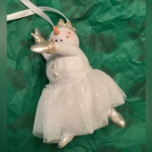Dancing Snow-Woman Christmas Ornament